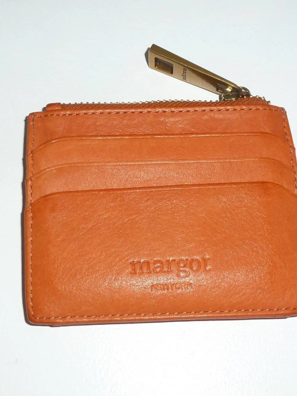 Margot New York Betty Zip Credit Card & Money Leather Wallet